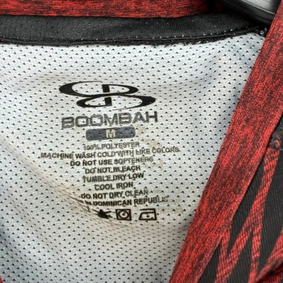 Boombah Shirt Men's Sz M Red Black Heather Crew Neck Casual Active Stretch - Picture 7 of 8